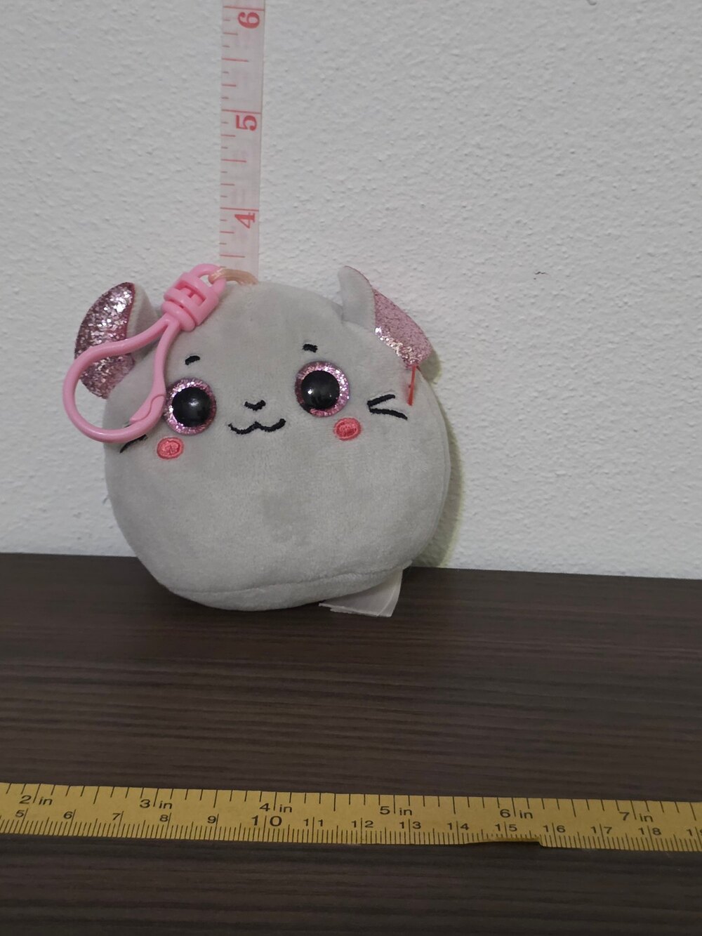 Ty Squish-A-Boos (Squishy Beanies) "Catnip the Mouse" mini backpack key clip
